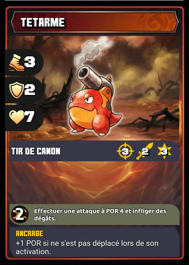 Tétarme, forme de base Feu